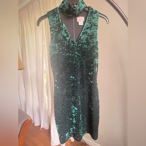 Emerald form fitting mini dress